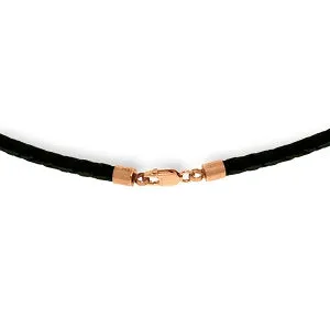 0.5 Carat 14K Solid Rose Gold Leather Key Necklace Citrine