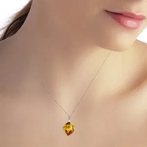 11.8 Carat 14K Solid White Gold As You Feel Citrine Diamond Necklace