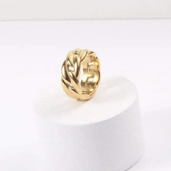 18K Gold-Filled Link Ring