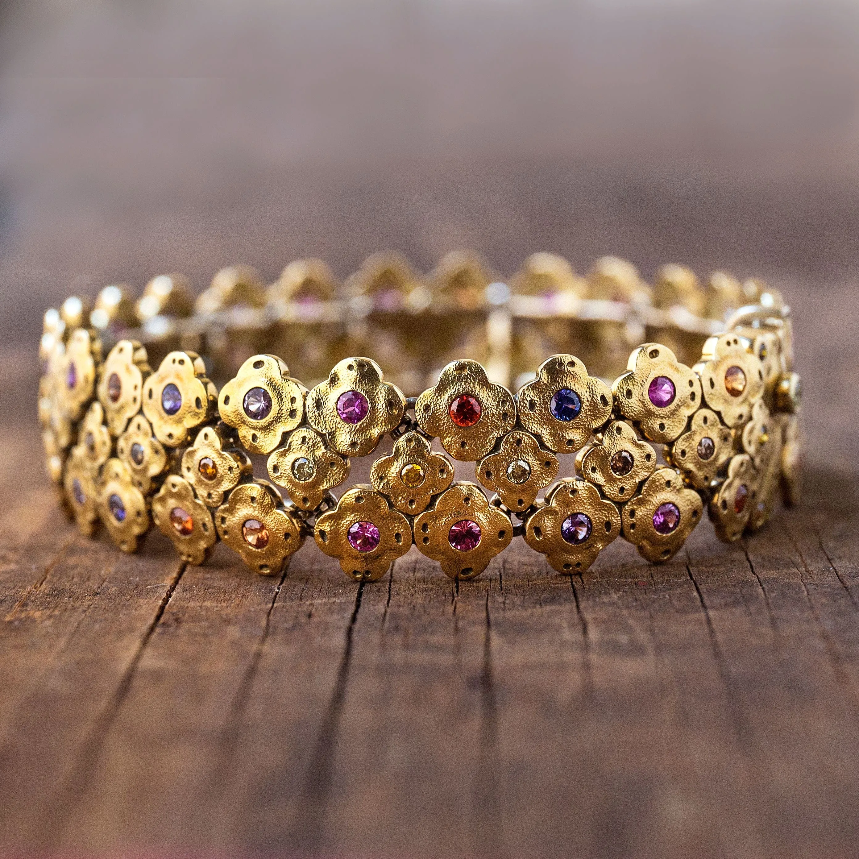 18K "Flora" Sapphire & Diamond Bracelet - B-51SDC