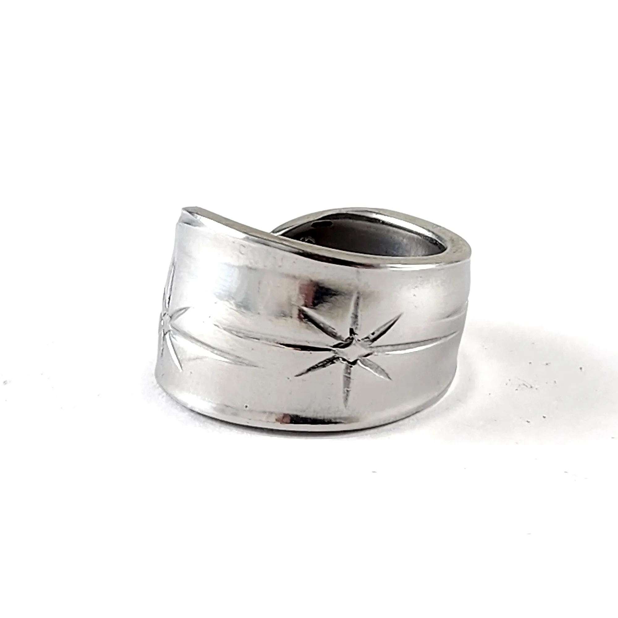 1950's Atomic Starburst Stainless Steel Spoon Ring