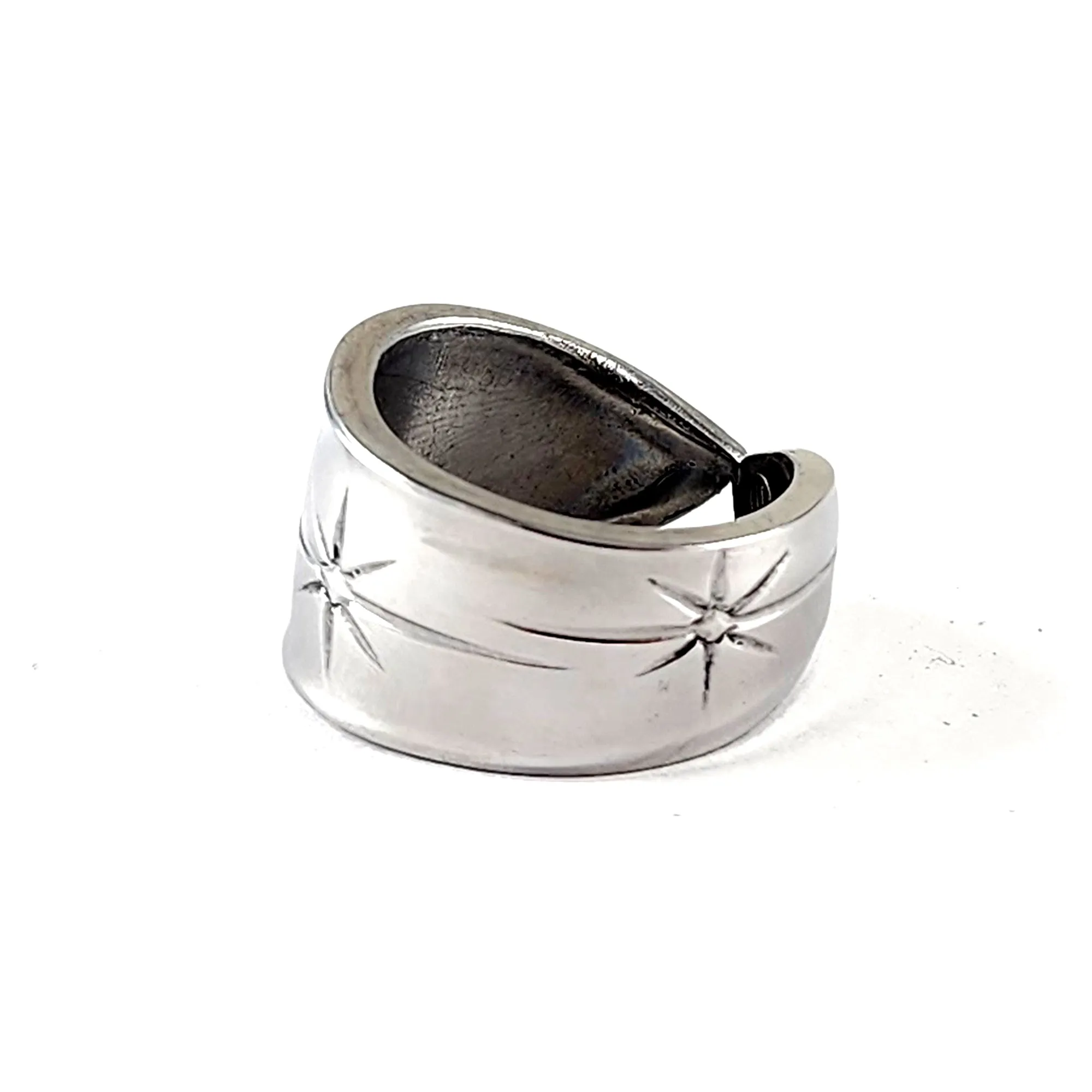 1950's Atomic Starburst Stainless Steel Spoon Ring
