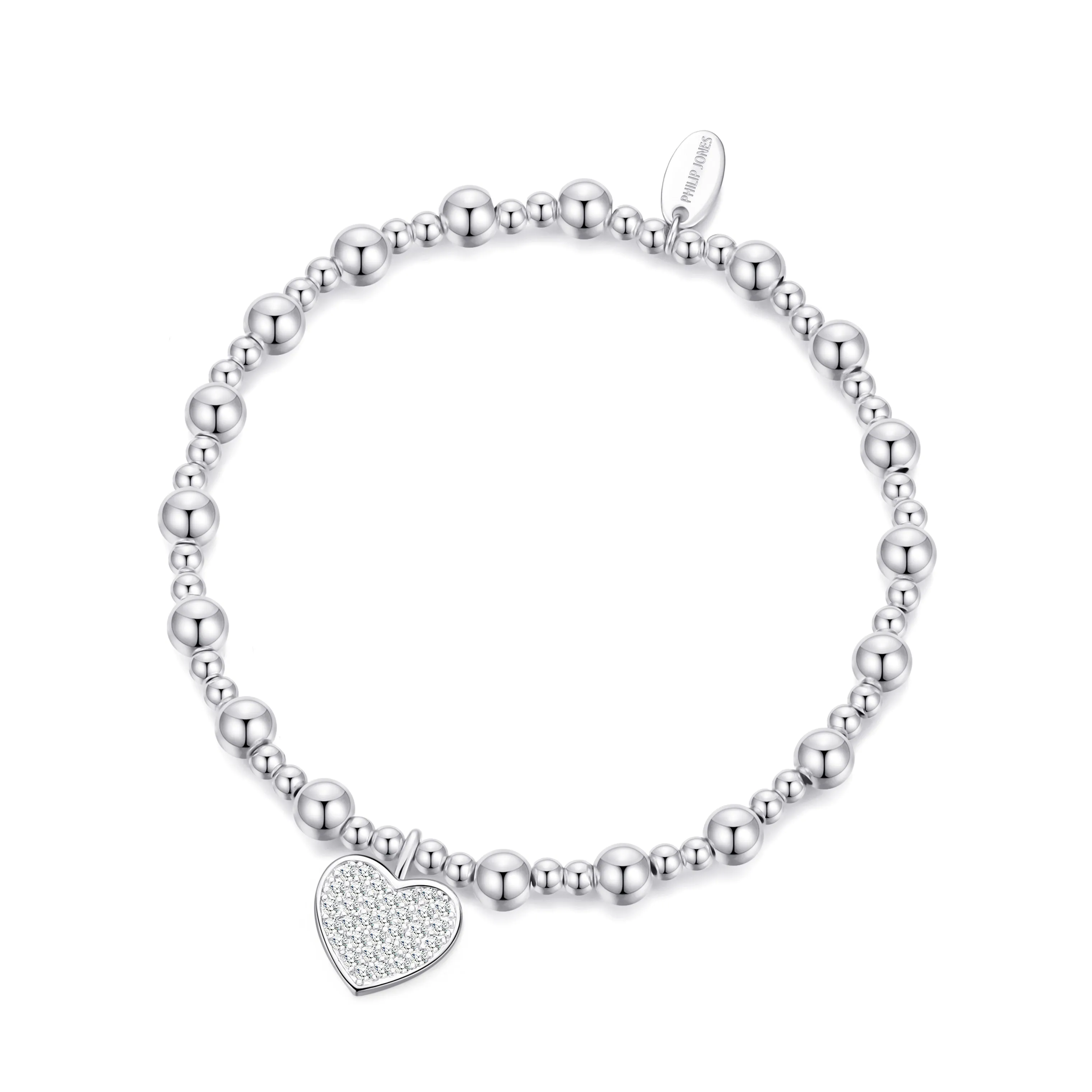 21st Birthday Heart Charm Stretch Bracelet with Quote Gift Box