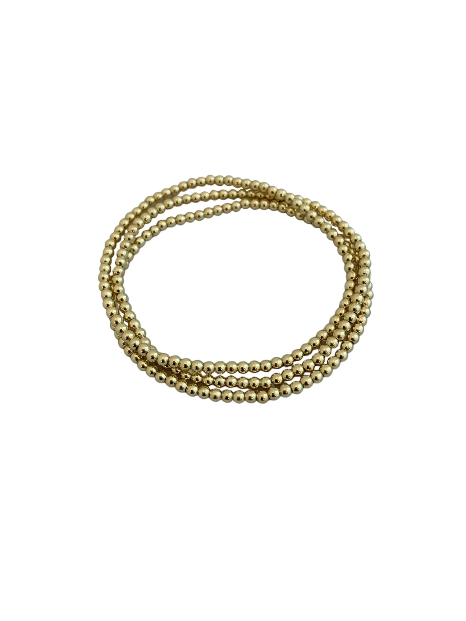 3mm Gold or Silver Ball Stretch Bracelet