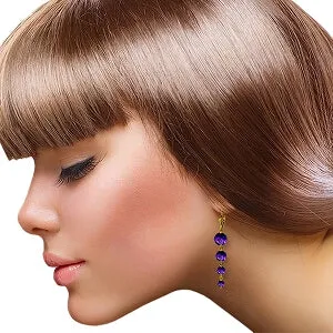 7.8 Carat 14K Solid Yellow Gold Drizzle Amethyst Earrings