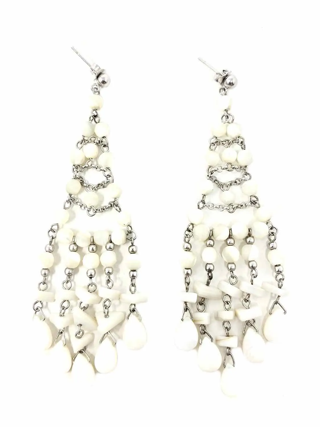 .925 White Chandelier Earrings