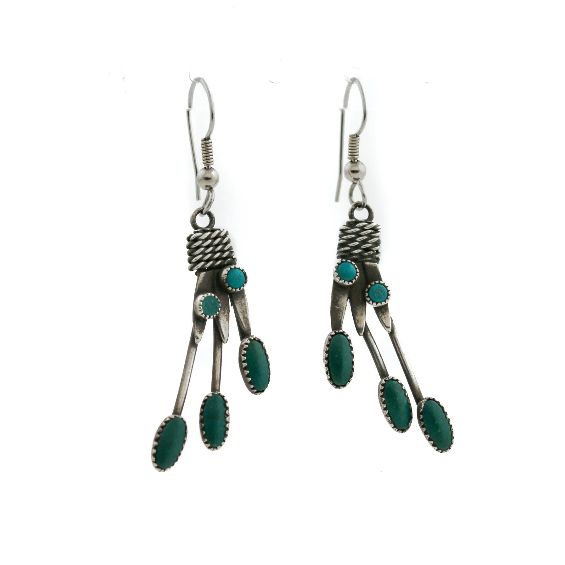 Abstract 1970's Mixed Turquoise x Navajo Chandelier Earrings