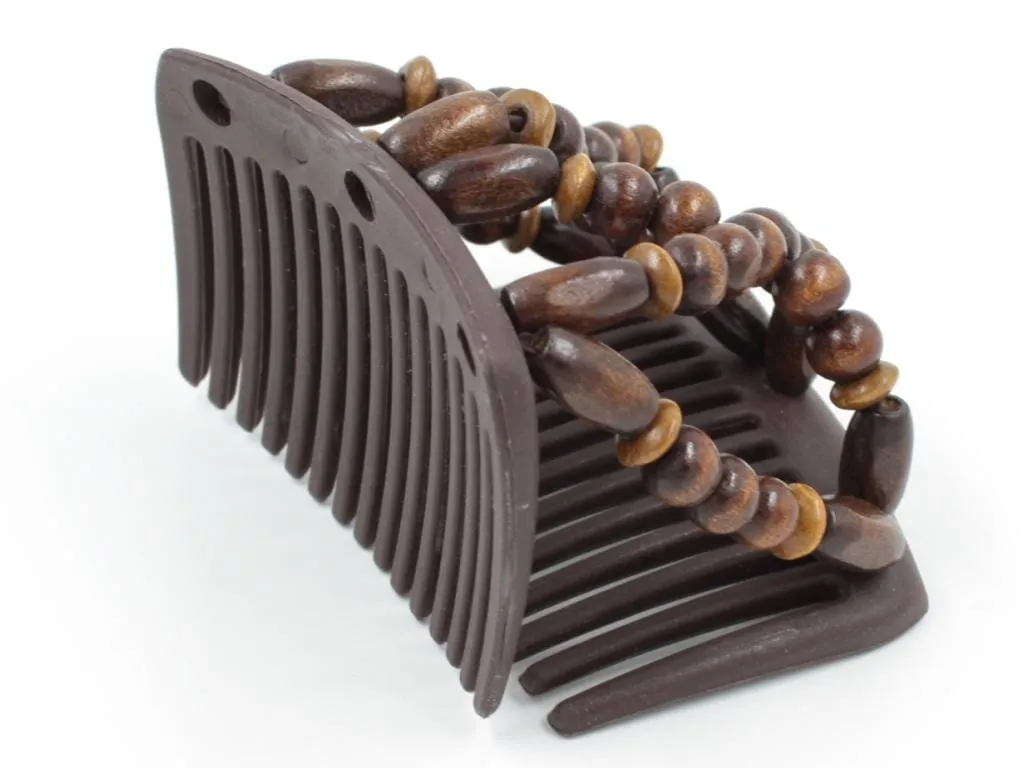 African Butterfly Chameleon Hair Comb - Beada Brown 66