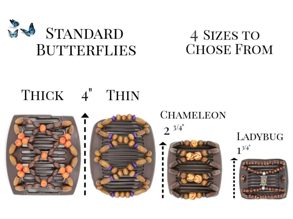 African Butterfly Hair Comb - Beada Brown 193