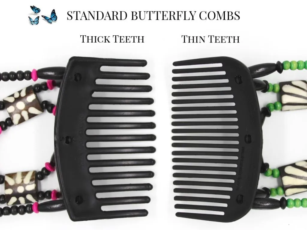 African Butterfly Hair Comb - Beada Brown 193