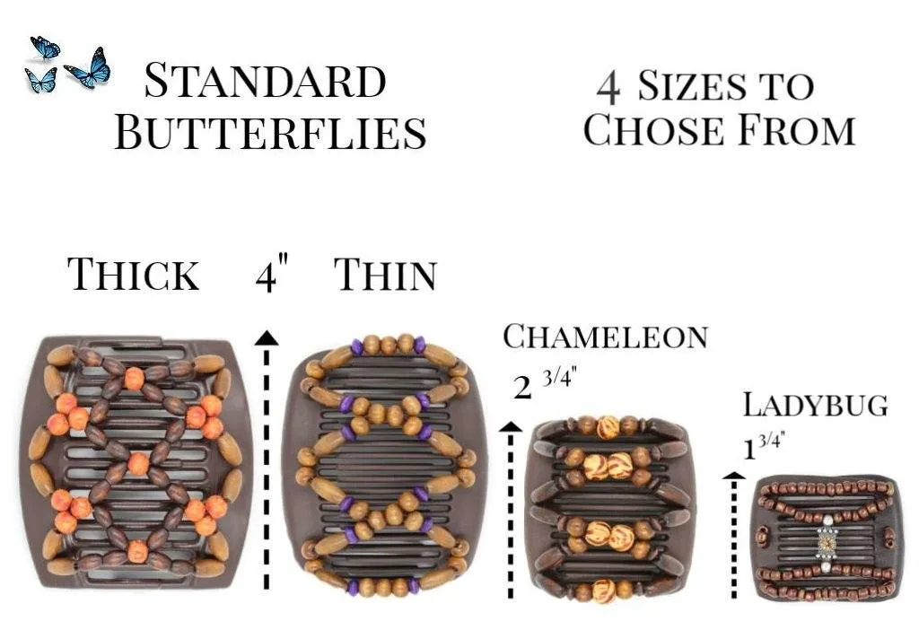 African Butterfly Hair Comb - Stones & Bones Black 74
