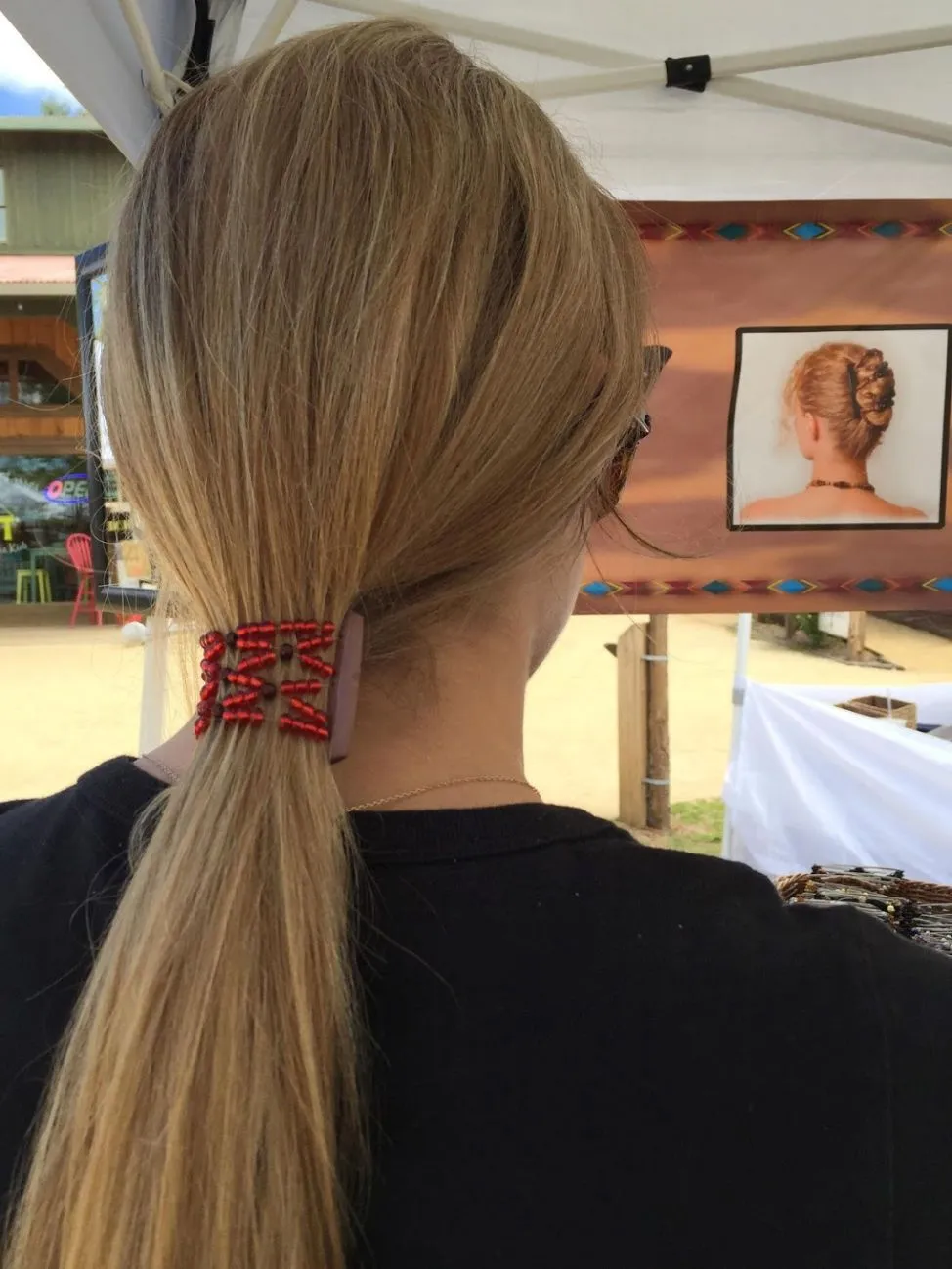 African Butterfly LadyBug Hair Comb - Blonde Pearl 19