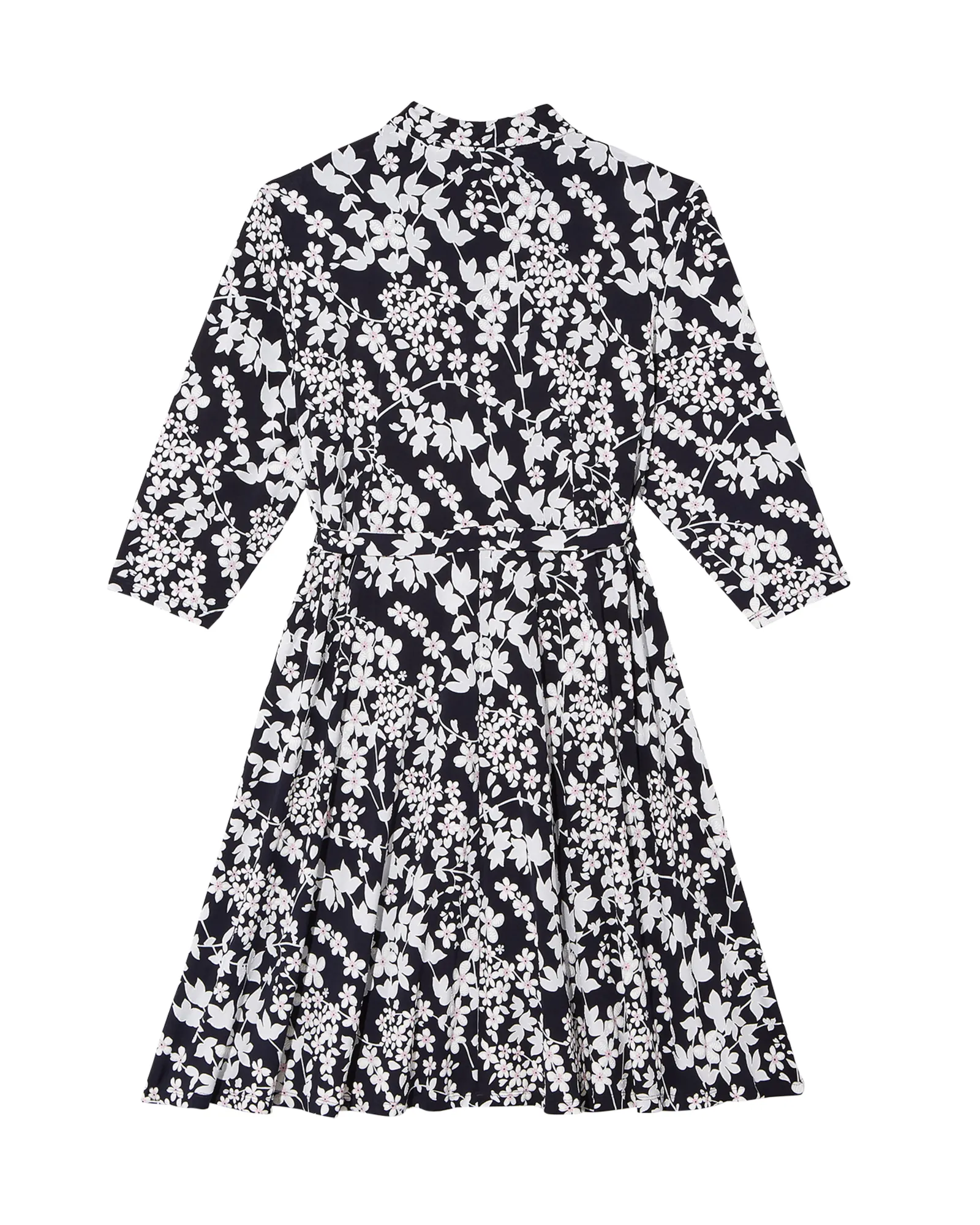 Ansley V-Neck Fit and Flare Dress | Navy / Ivory