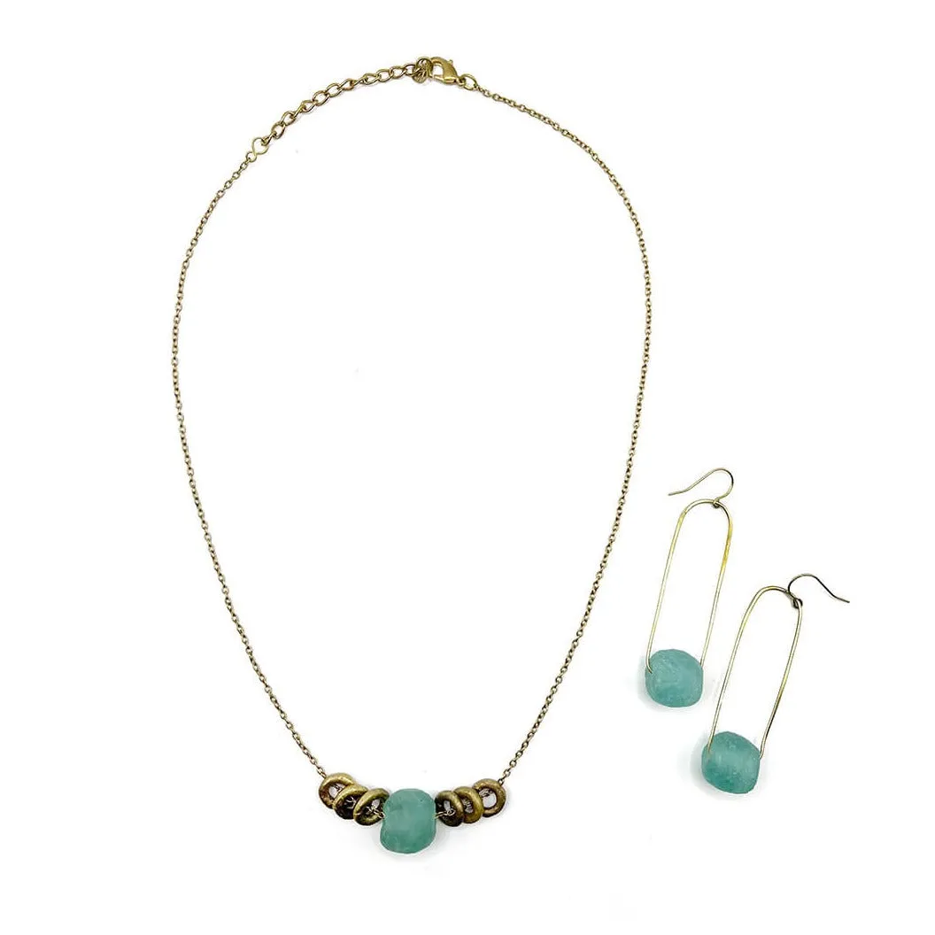Aqua Jasmine Short Necklace