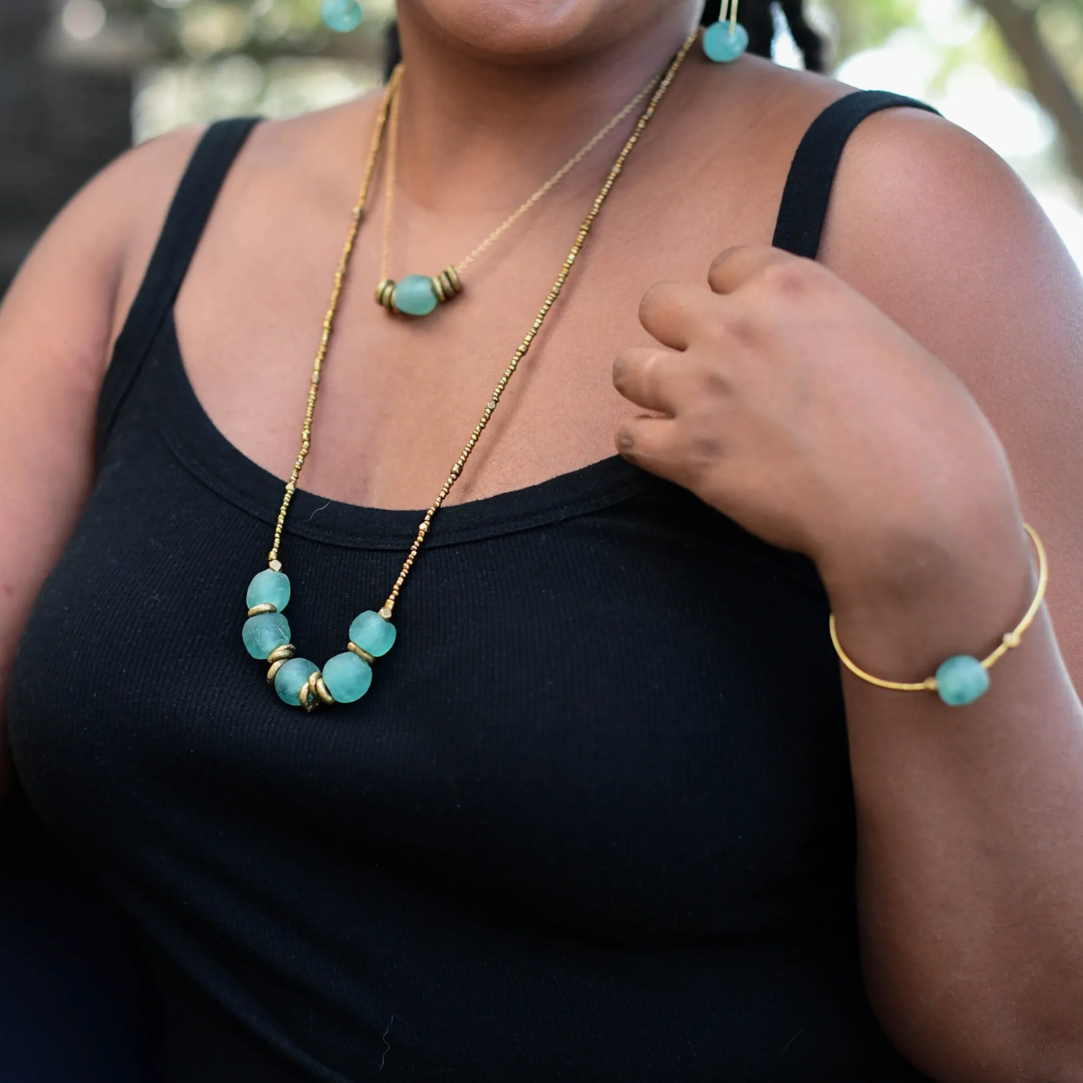 Aqua Jasmine Short Necklace