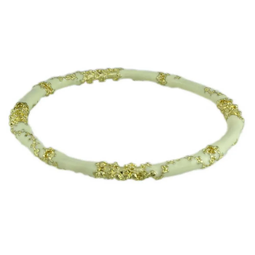 Asian Inspired Black or Cream Enamel Bangle - BG530