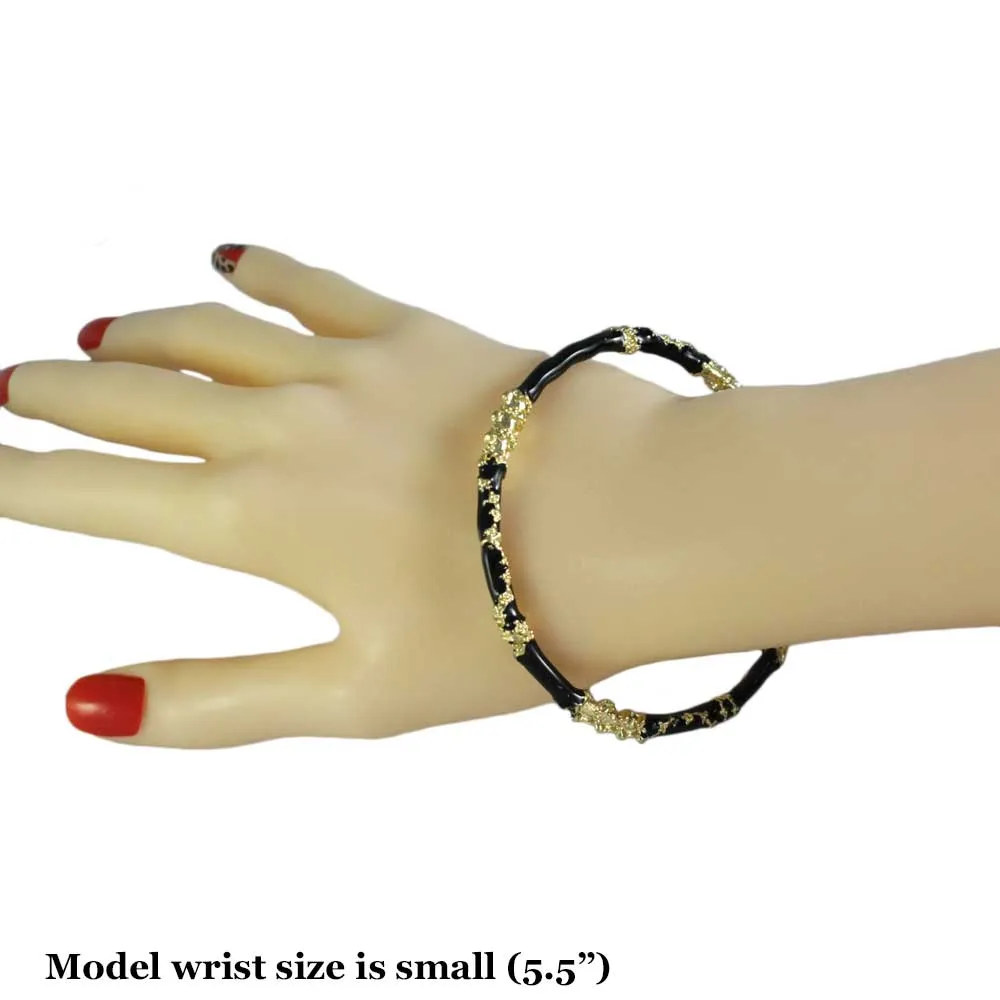Asian Inspired Black or Cream Enamel Bangle - BG530