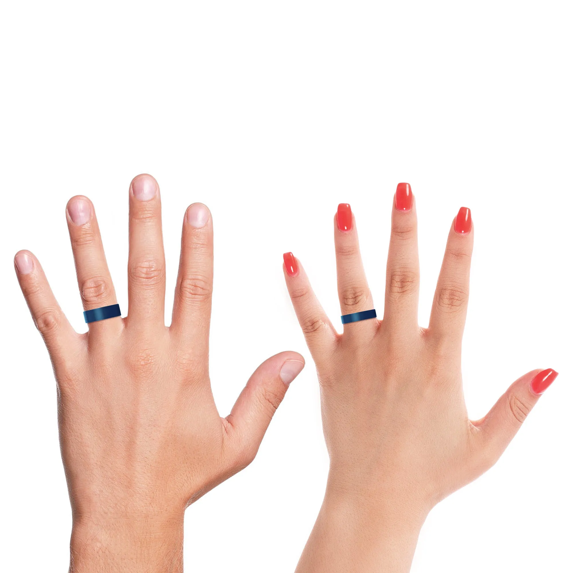 ASTRAL | Silver Ring, Blue Tungsten Ring, Brushed, Flat
