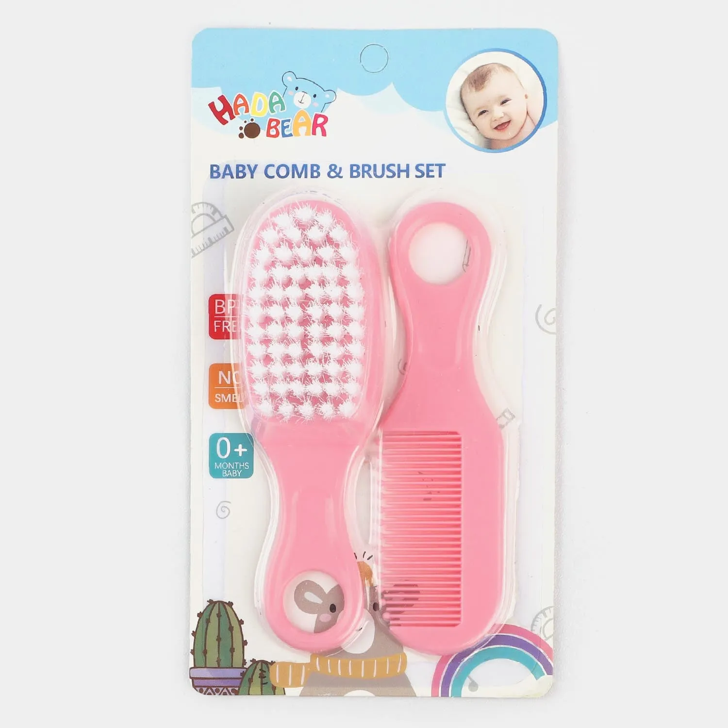 Baby Comb & Brush Set - Pink