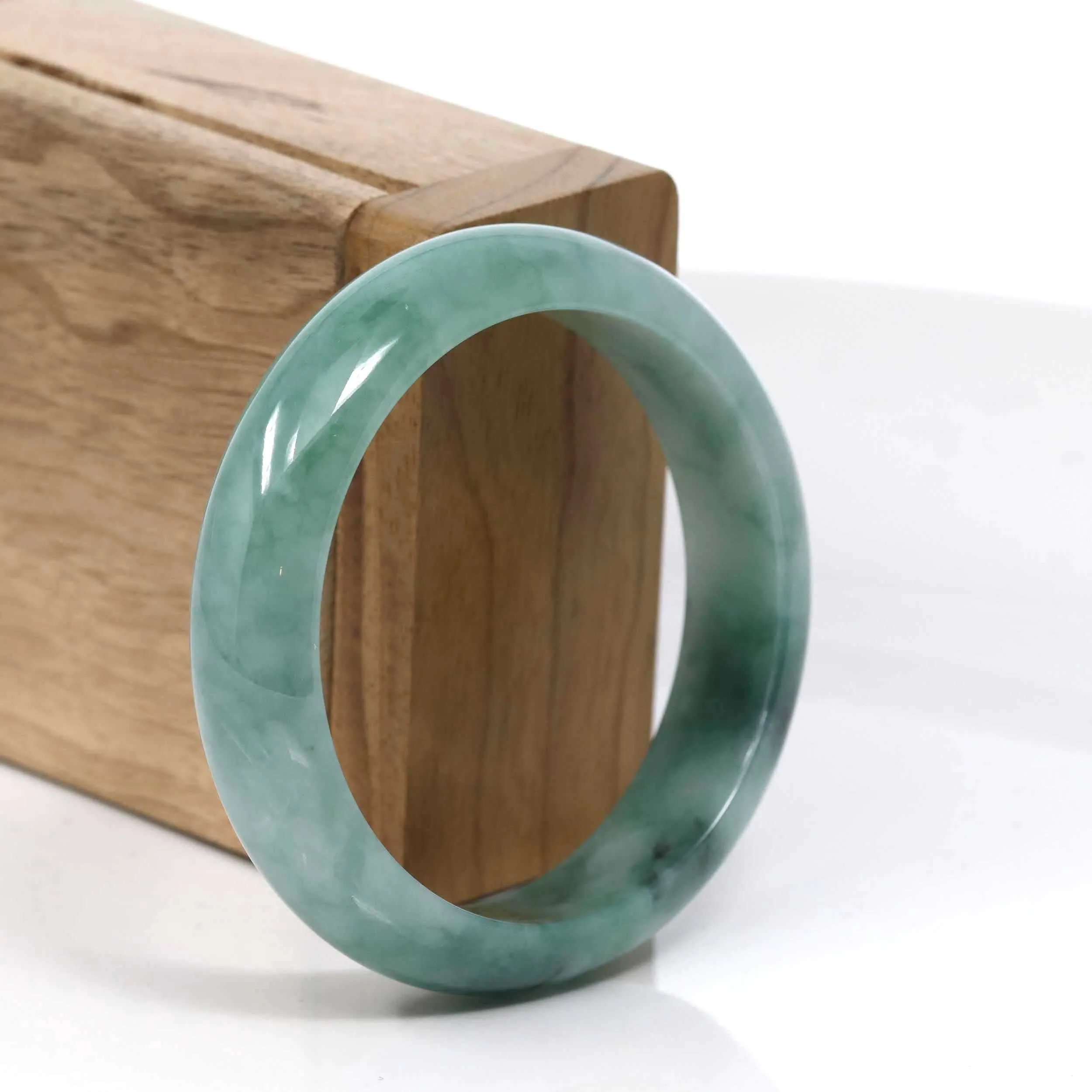 Baikalla Blue-Green Classic Real Jadeite Jade Bangle Bracelet (54.76mm) #933