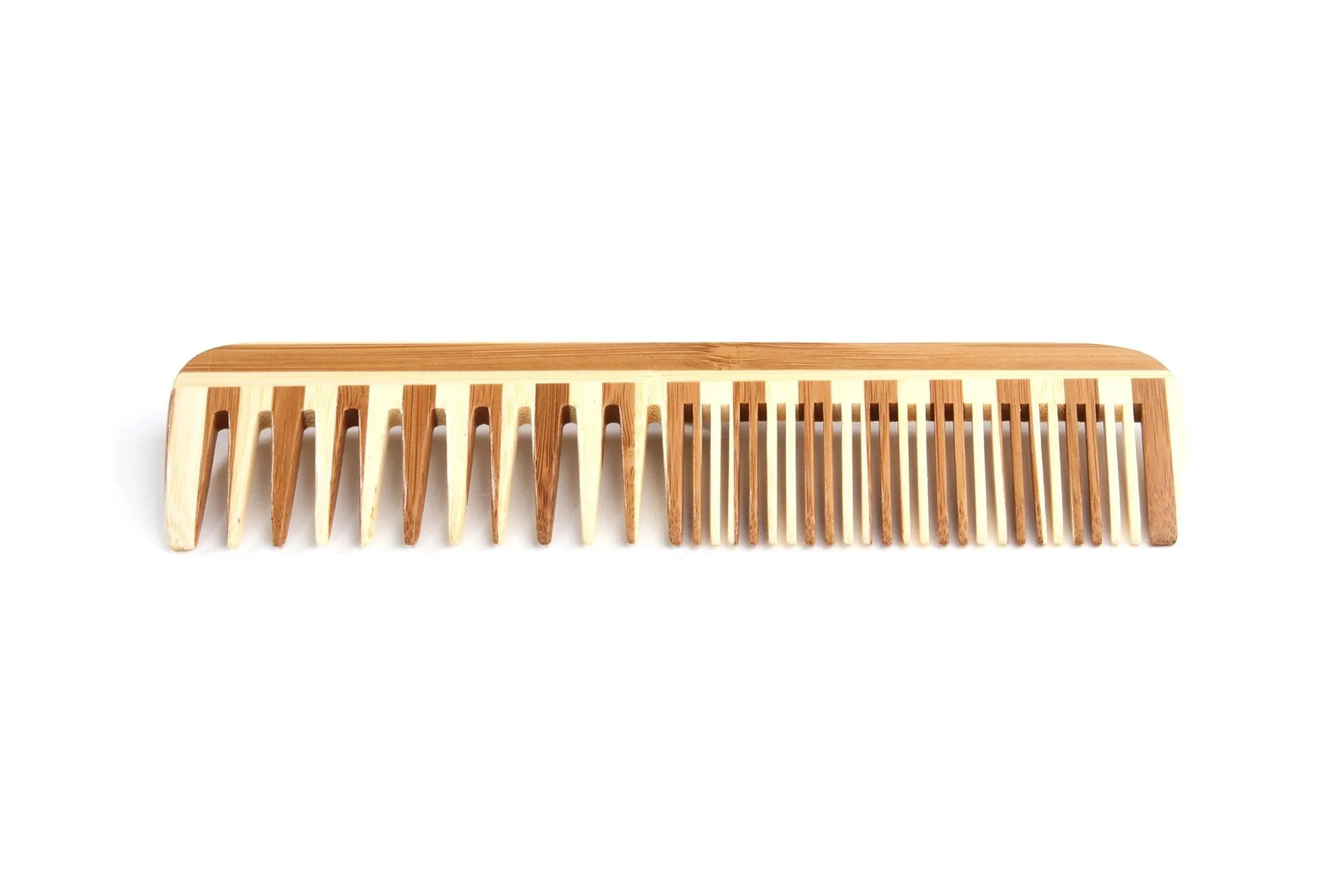 Bass Brushes Large Bamboo Comb Wide Tooth / Fine Tooth Combination 1 Comb