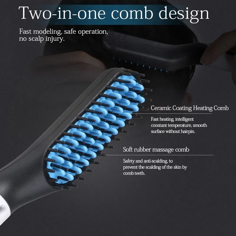 Beard Straightener Brush & Hair Straightening Brush for woman and man