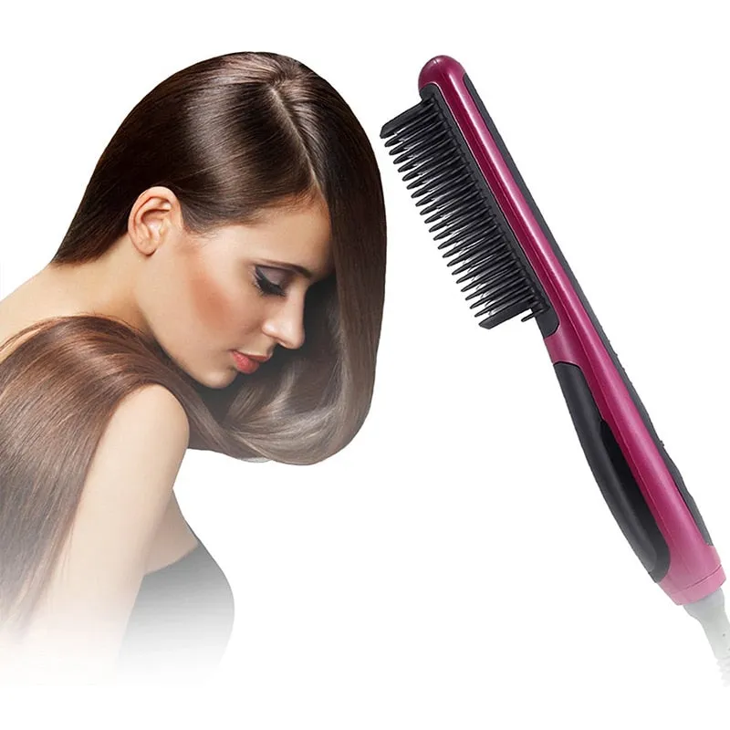 Beard Straightener Brush & Hair Straightening Brush for woman and man
