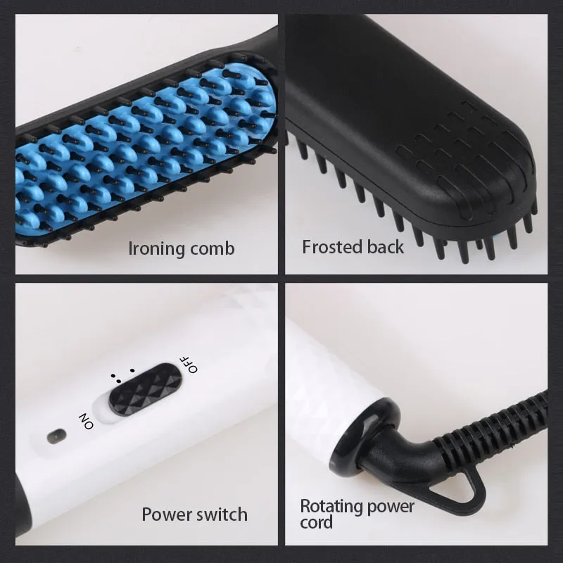 Beard Straightener Brush & Hair Straightening Brush for woman and man