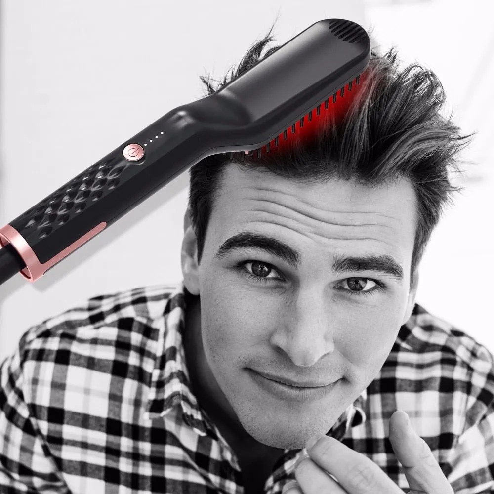 Beard Straightener Brush & Hair Straightening Brush for woman and man