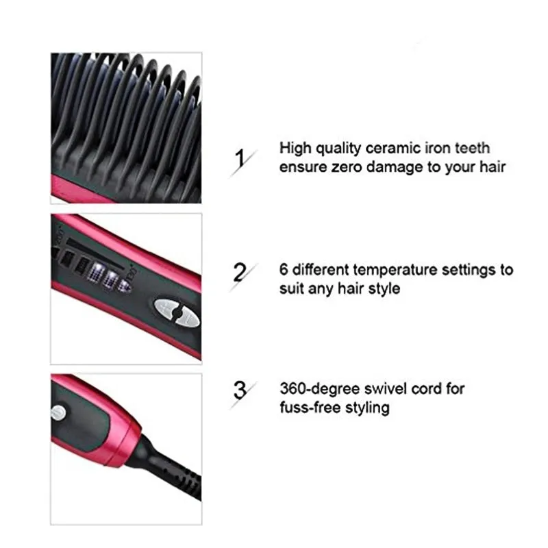 Beard Straightener Brush & Hair Straightening Brush for woman and man