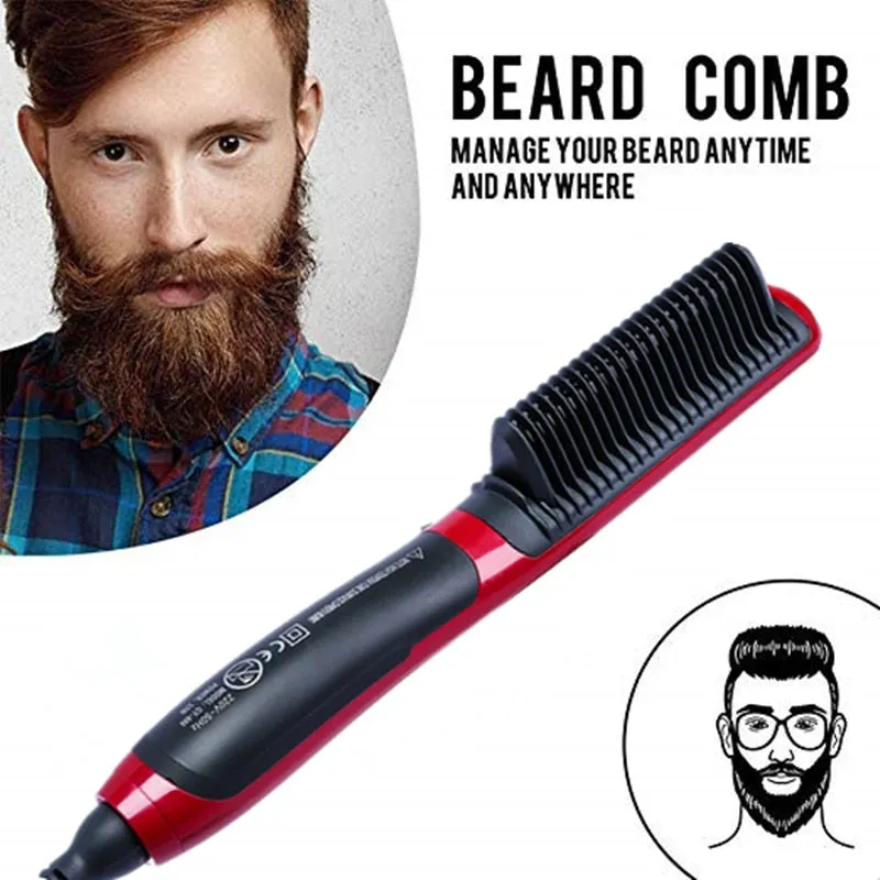 Beard Straightener Brush & Hair Straightening Brush for woman and man