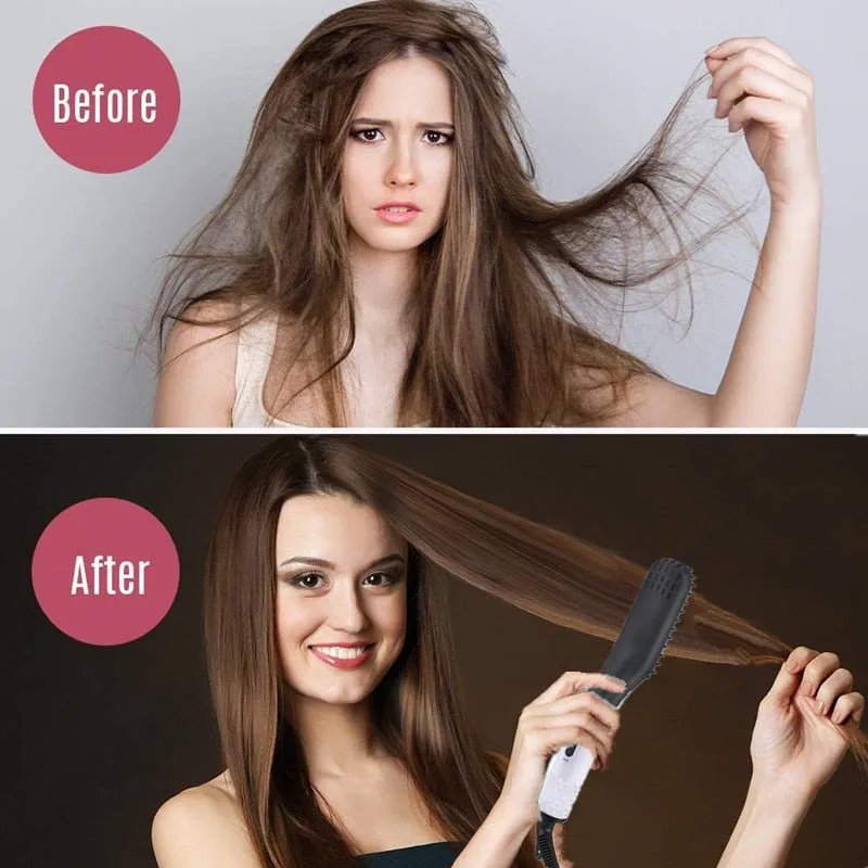Beard Straightener Brush & Hair Straightening Brush for woman and man