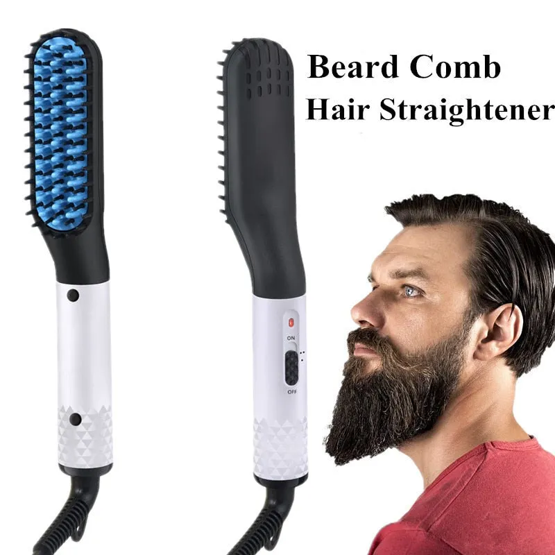 Beard Straightener Brush & Hair Straightening Brush for woman and man