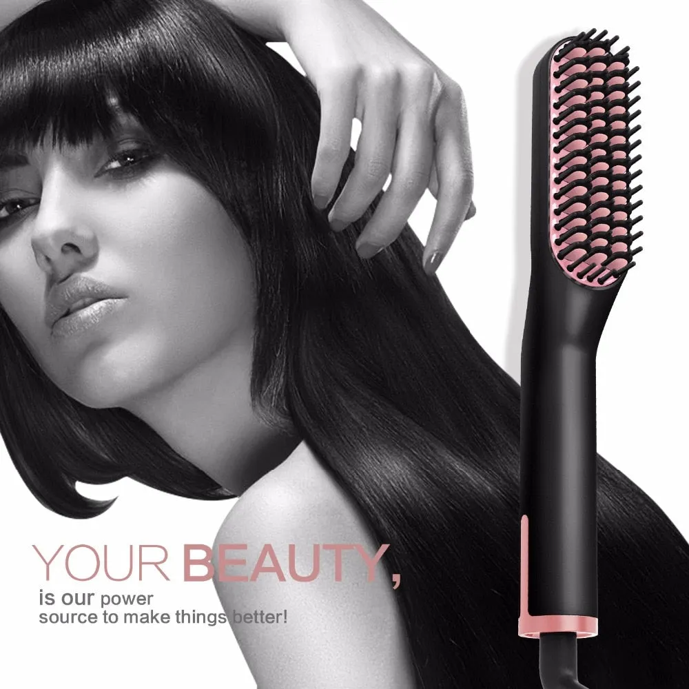 Beard Straightener Brush & Hair Straightening Brush for woman and man