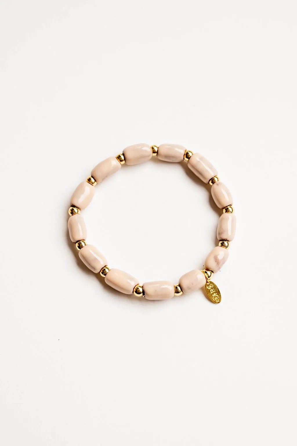 Bel Koz Elongated Clay Bead Bracelet