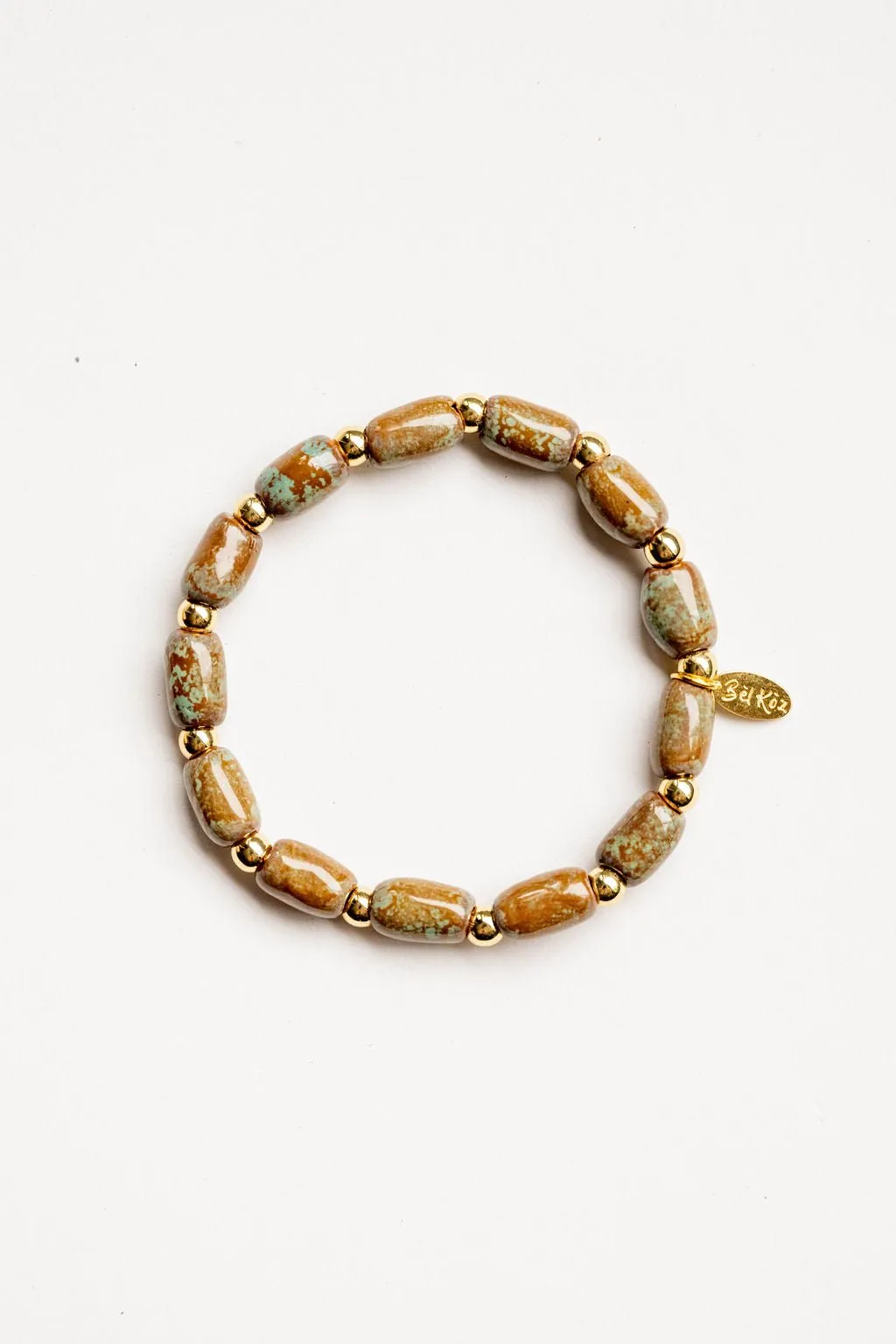 Bel Koz Elongated Clay Bead Bracelet