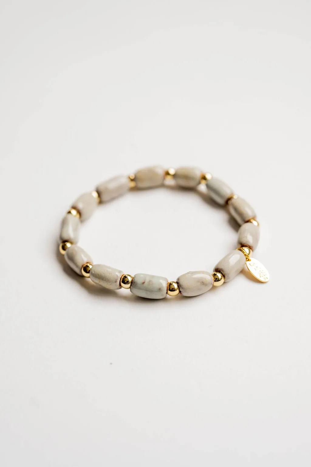 Bel Koz Elongated Clay Bead Bracelet