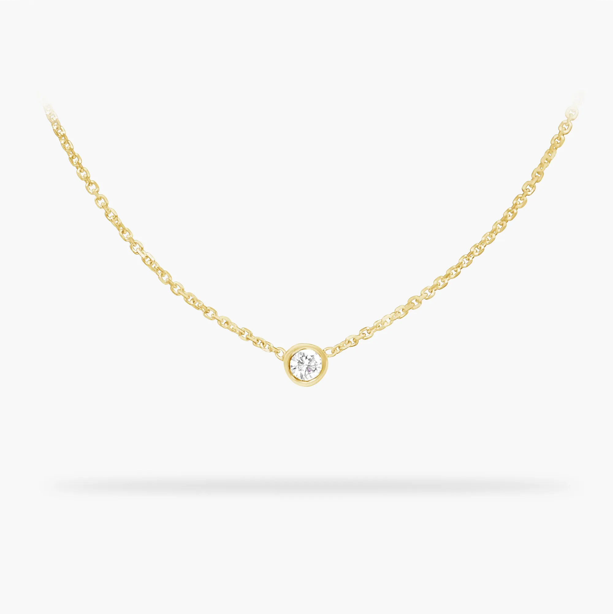 Birthday Necklace April - Diamond 14k gold necklace