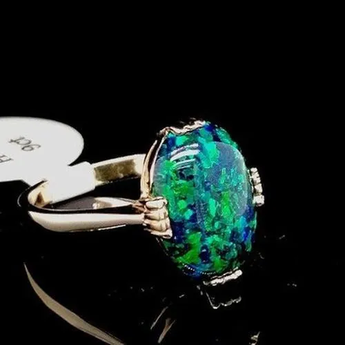 Black Opal 9ct Gold Ring