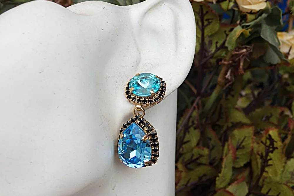 Blue black earrings