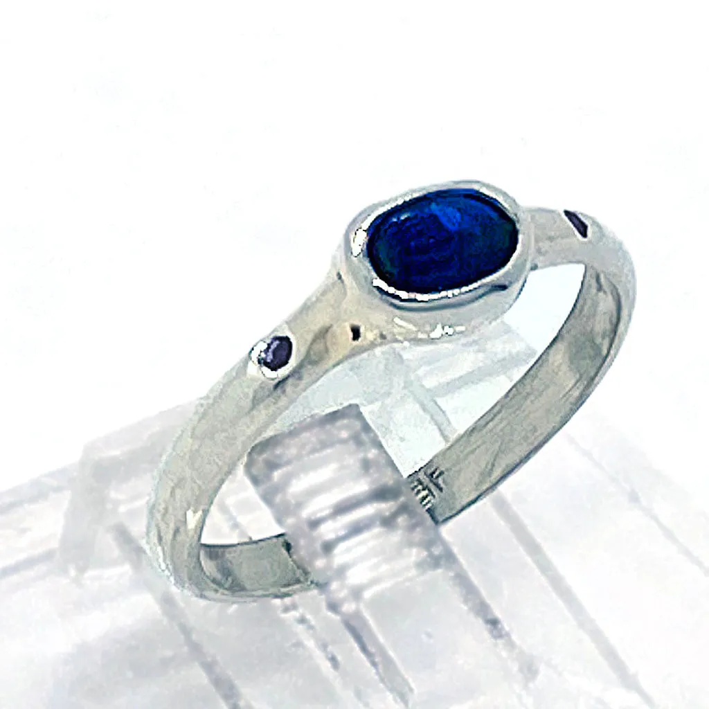 Blue Sapphire & Sapphire Ring (size 7 1/2)