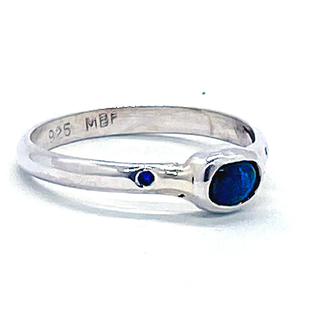 Blue Sapphire & Sapphire Ring (size 7 1/2)