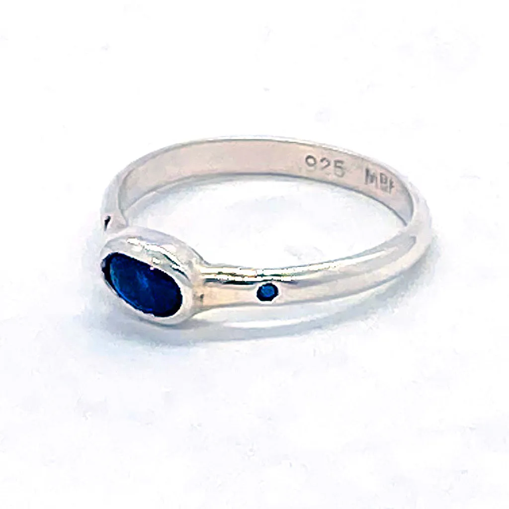 Blue Sapphire & Sapphire Ring (size 7 1/2)