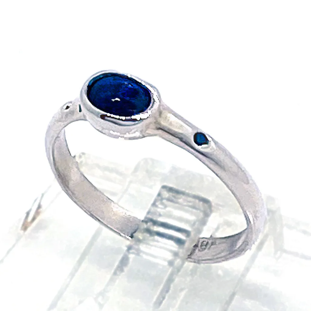 Blue Sapphire & Sapphire Ring (size 7 1/2)