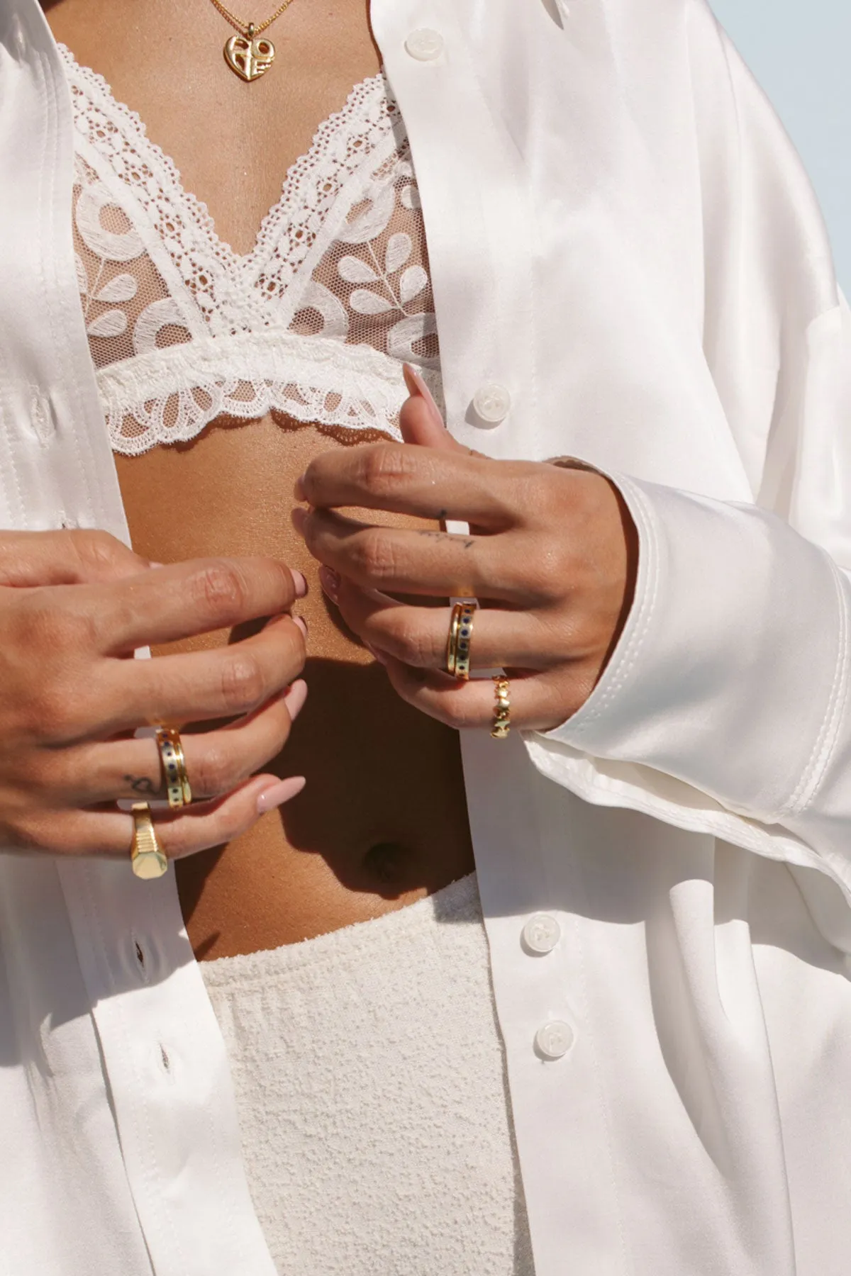 Blue star ring gold plated