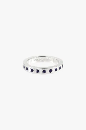 Blue star ring silver