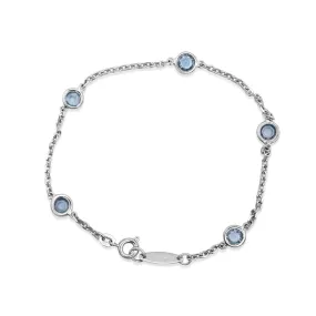 Blue Topaz Set Bracelet - 18ct White Gold