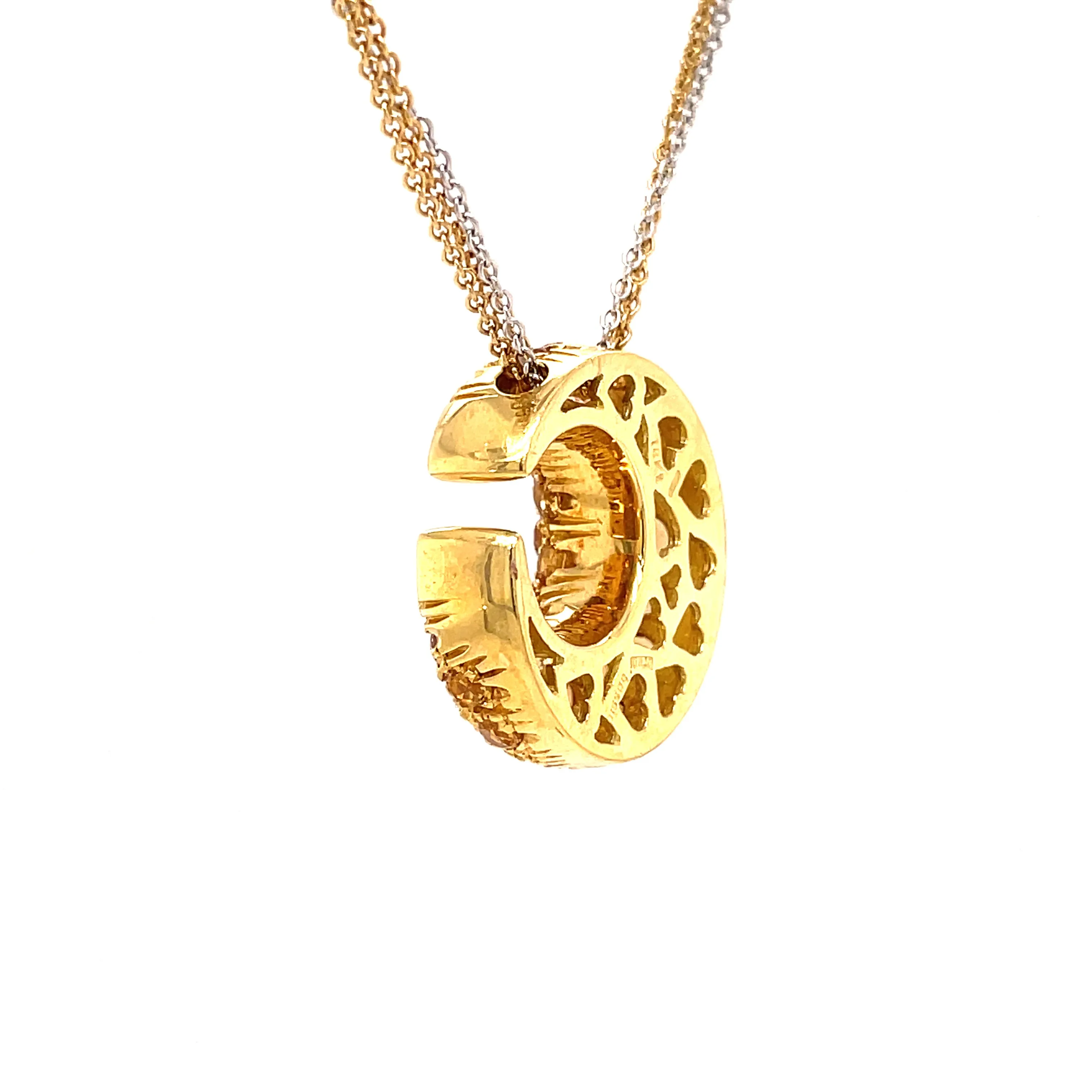 Bossio Bruni Crescent Moon Citrine Necklace