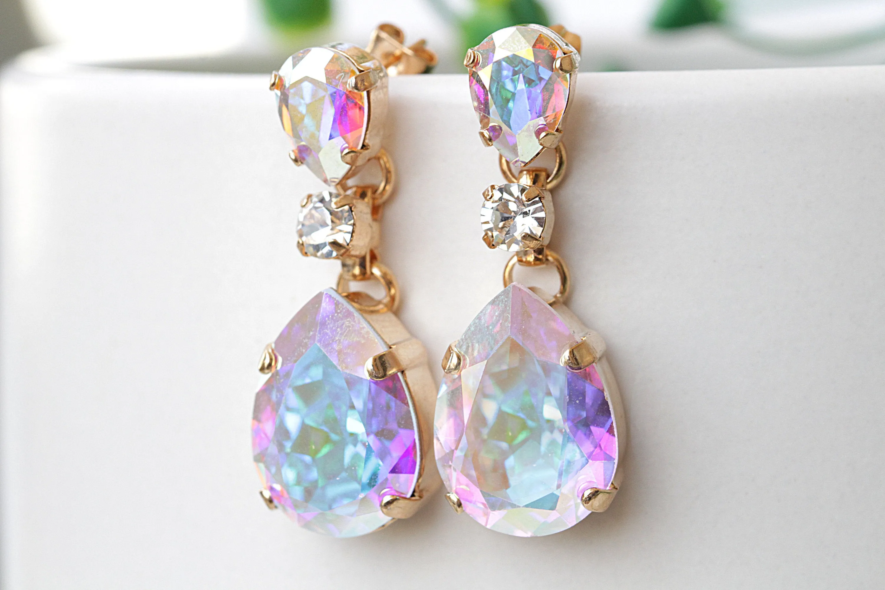Bridal CRYSTAL Ab EARRINGS