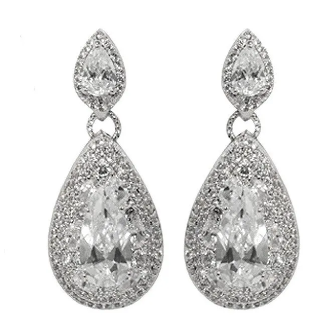 Bridged Pear Chandelier Earrings | 48mm